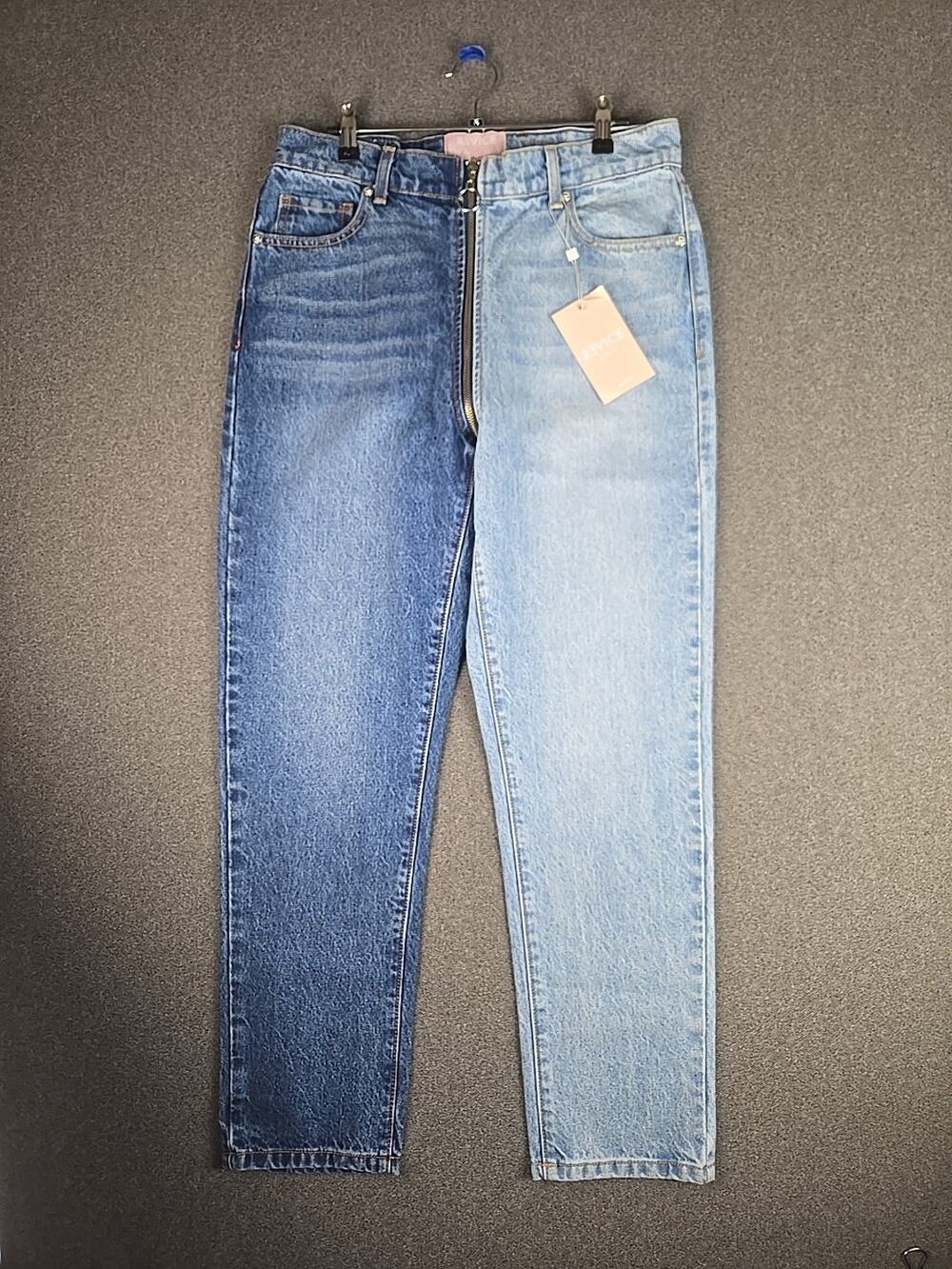Revice Jeans Womens 30 Two Tone Tokyo Wash Ying Yang Zippered Crop